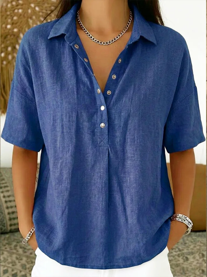 Elena™ | Blusa con textura de lino