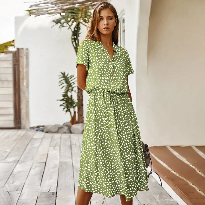Gabriela | Vestido vintage con estampado floral y manga corta