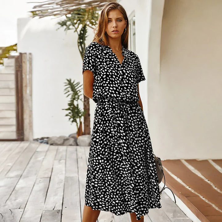 Gabriela | Vestido vintage con estampado floral y manga corta